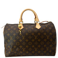 LOUIS VUITTON Speedy 35 NM Monogram Canvas Satchel Bag Brown