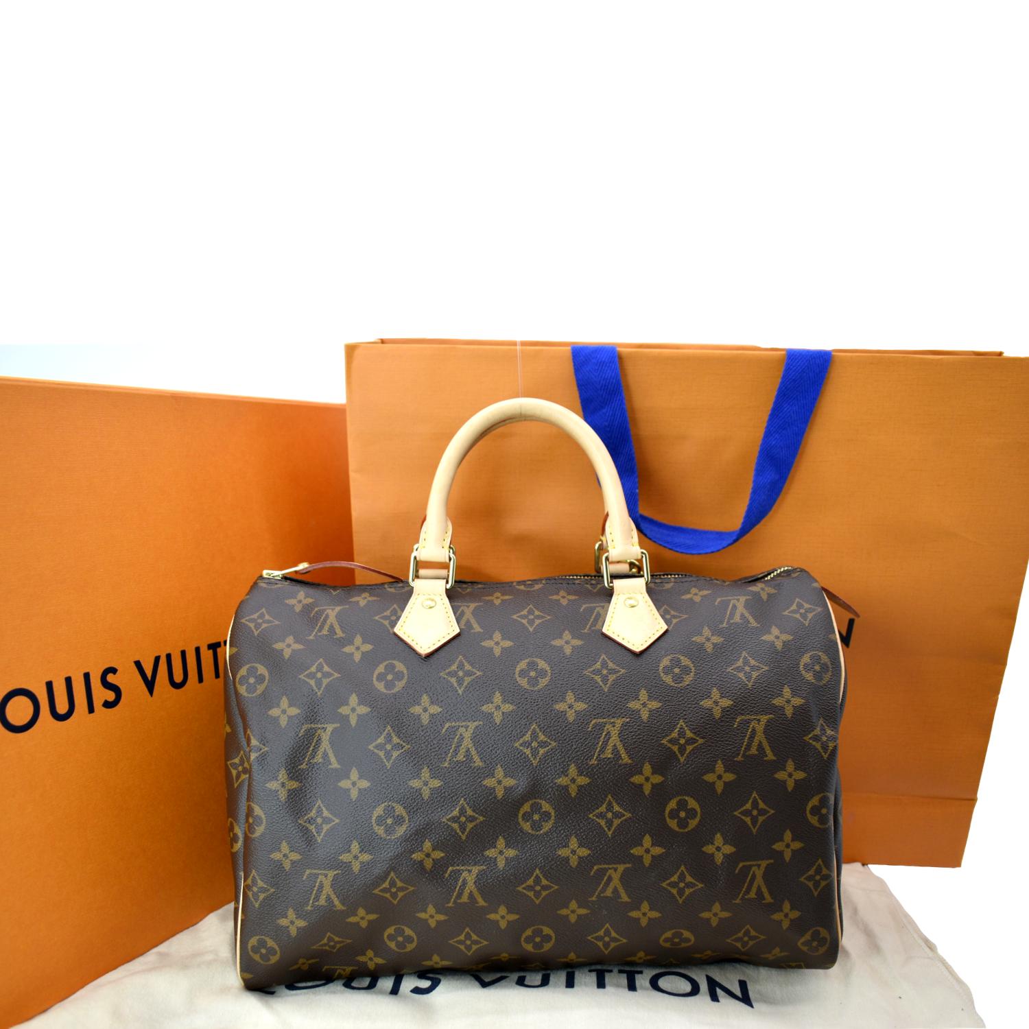 LOUIS VUITTON Speedy 35 NM Monogram Canvas Satchel Bag Brown