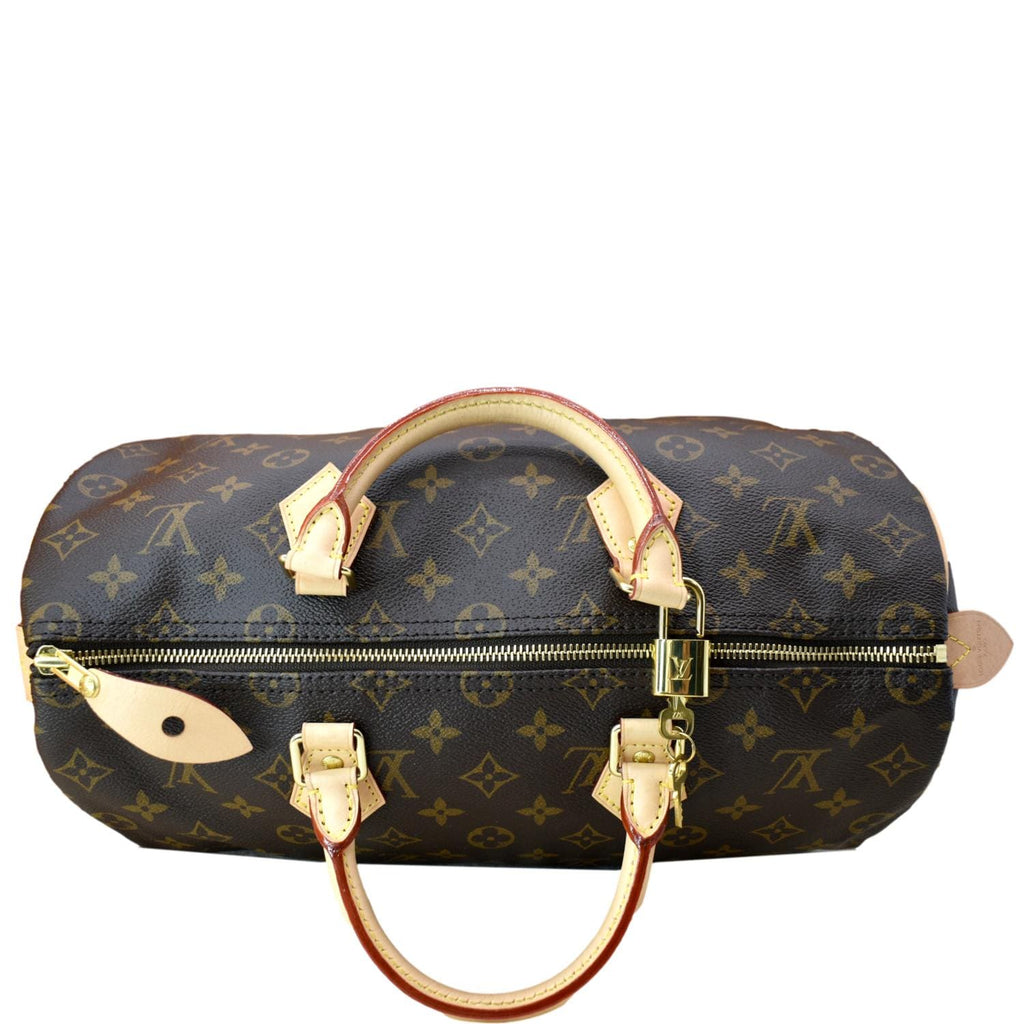 LOUIS VUITTON Speedy 35 NM Monogram Canvas Satchel Bag Brown
