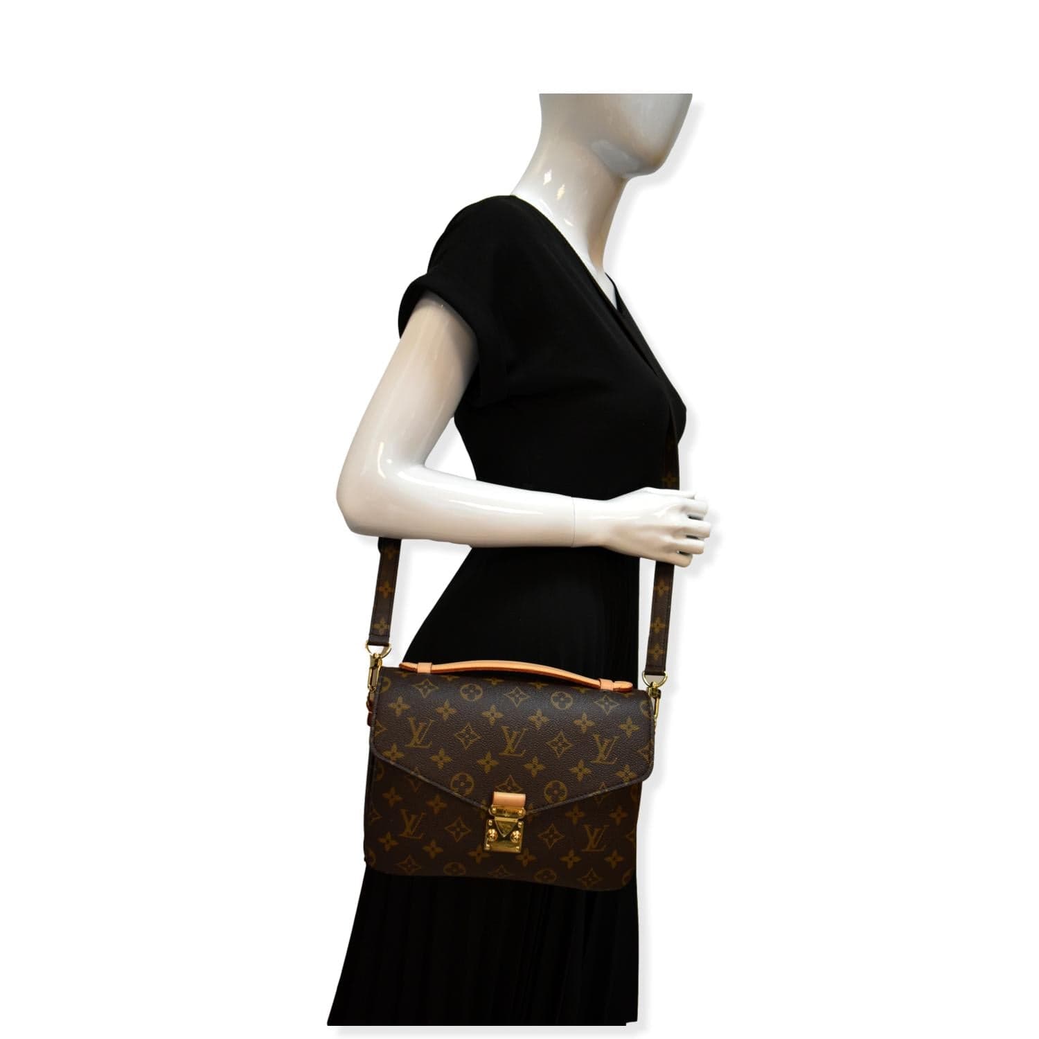 LOUIS VUITTON Metis Pochette Monogram Canvas Crossbody Bag Brown