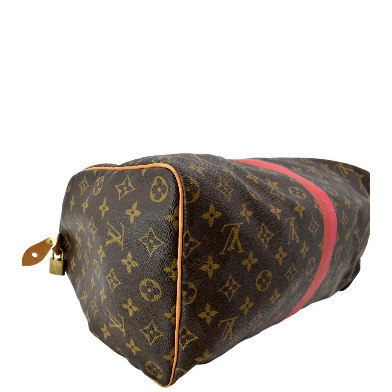 LOUIS VUITTON Speedy 40 Monogram Canvas Satchel Bag Brown