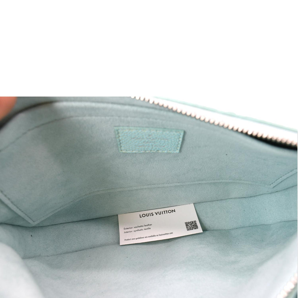 LOUIS VUITTON Multi Pochette Accessoires Monogram Empreinte Shoulder Bag Vert d'eau