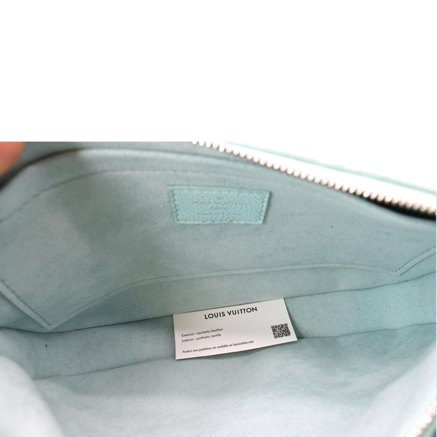 LOUIS VUITTON Multi Pochette Accessoires Monogram Empreinte Shoulder Bag Vert d'eau