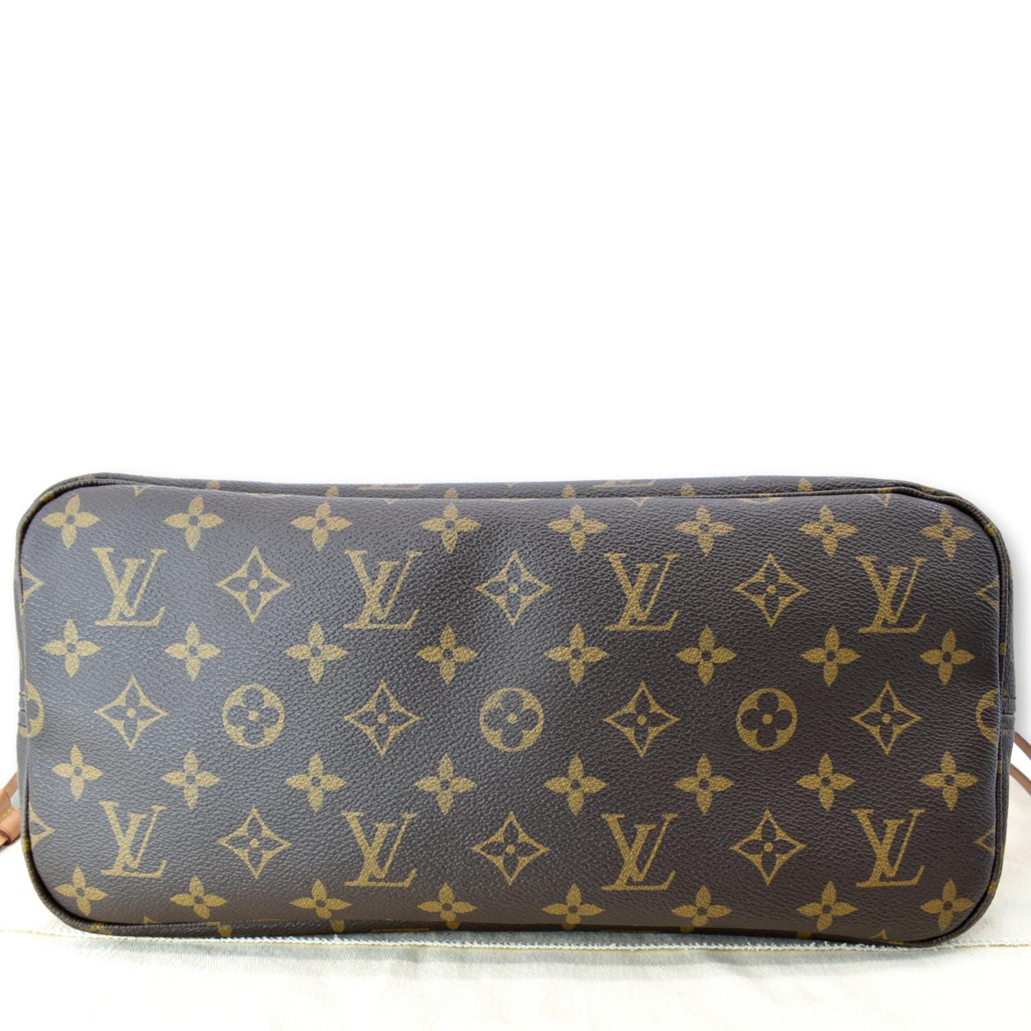 LOUIS VUITTON Neverfull MM Monogram Canvas Tote Bag Brown