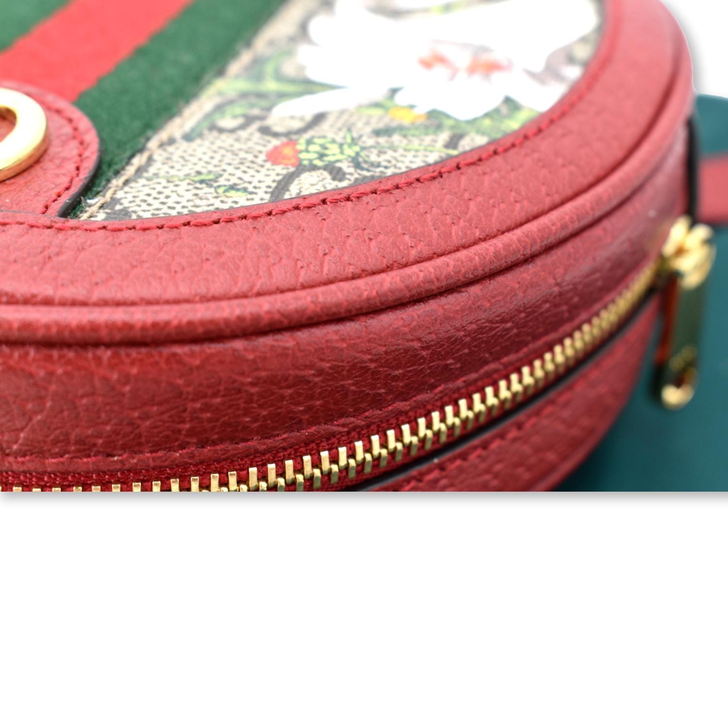 GUCCI Ophidia Gucci Floral Mini Supreme Backpack Bag Red 598661