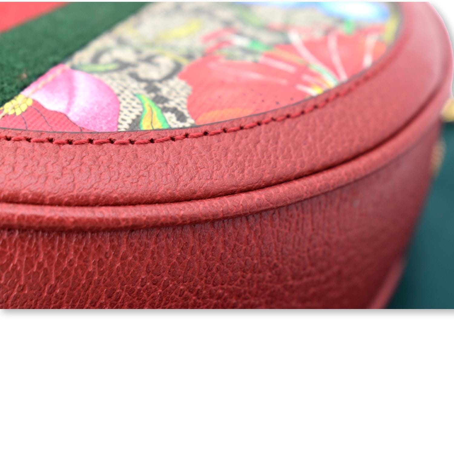 GUCCI Ophidia Gucci Floral Mini Supreme Backpack Bag Red 598661