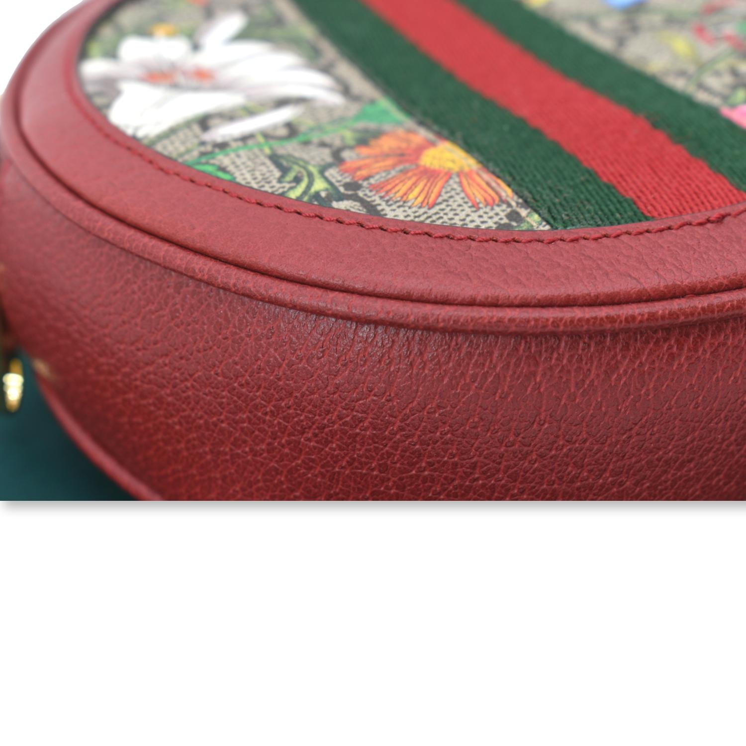 GUCCI Ophidia Gucci Floral Mini Supreme Backpack Bag Red 598661