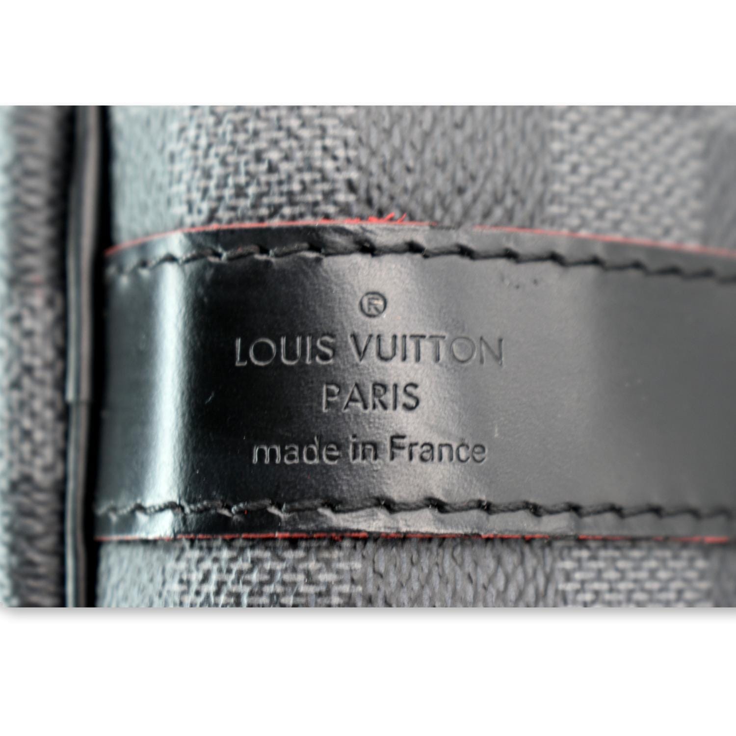 LOUIS VUITTON Keepall 55 Damier Graphite Bandouliere Travel Bag Black