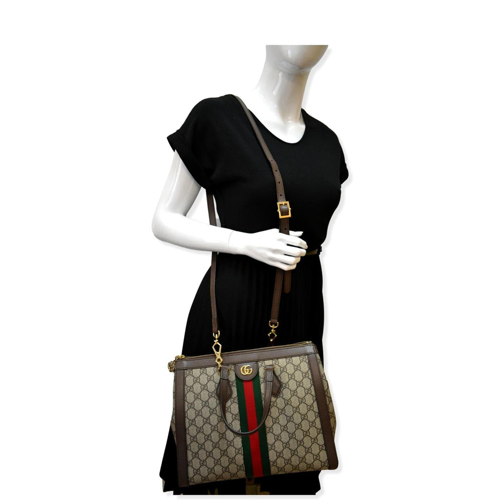 GUCCI Ophidia Medium Gucci Supreme Tote Shoulder Bag Beige 524537 - Hot Deals