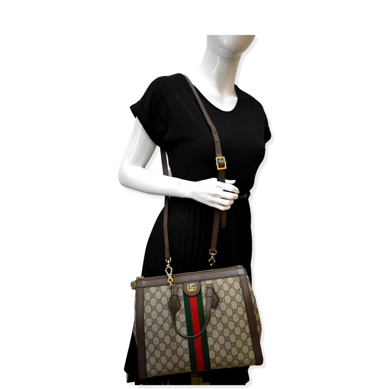GUCCI Ophidia Medium Gucci Supreme Tote Shoulder Bag Beige 524537 - Hot Deals
