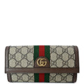 GUCCI Ophidia Gucci Continental Supreme Canvas Wallet Beige 523153