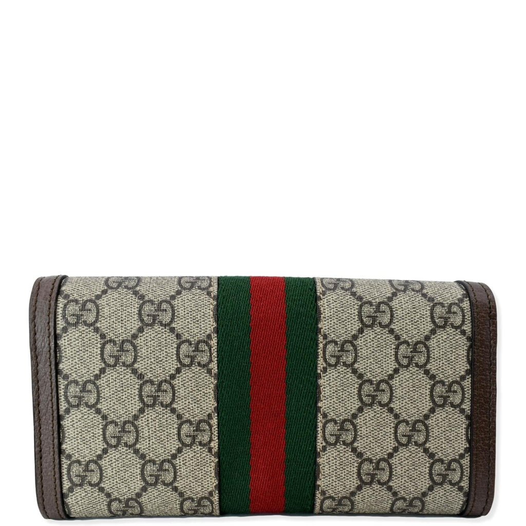 GUCCI Ophidia Gucci Continental Supreme Canvas Wallet Beige 523153