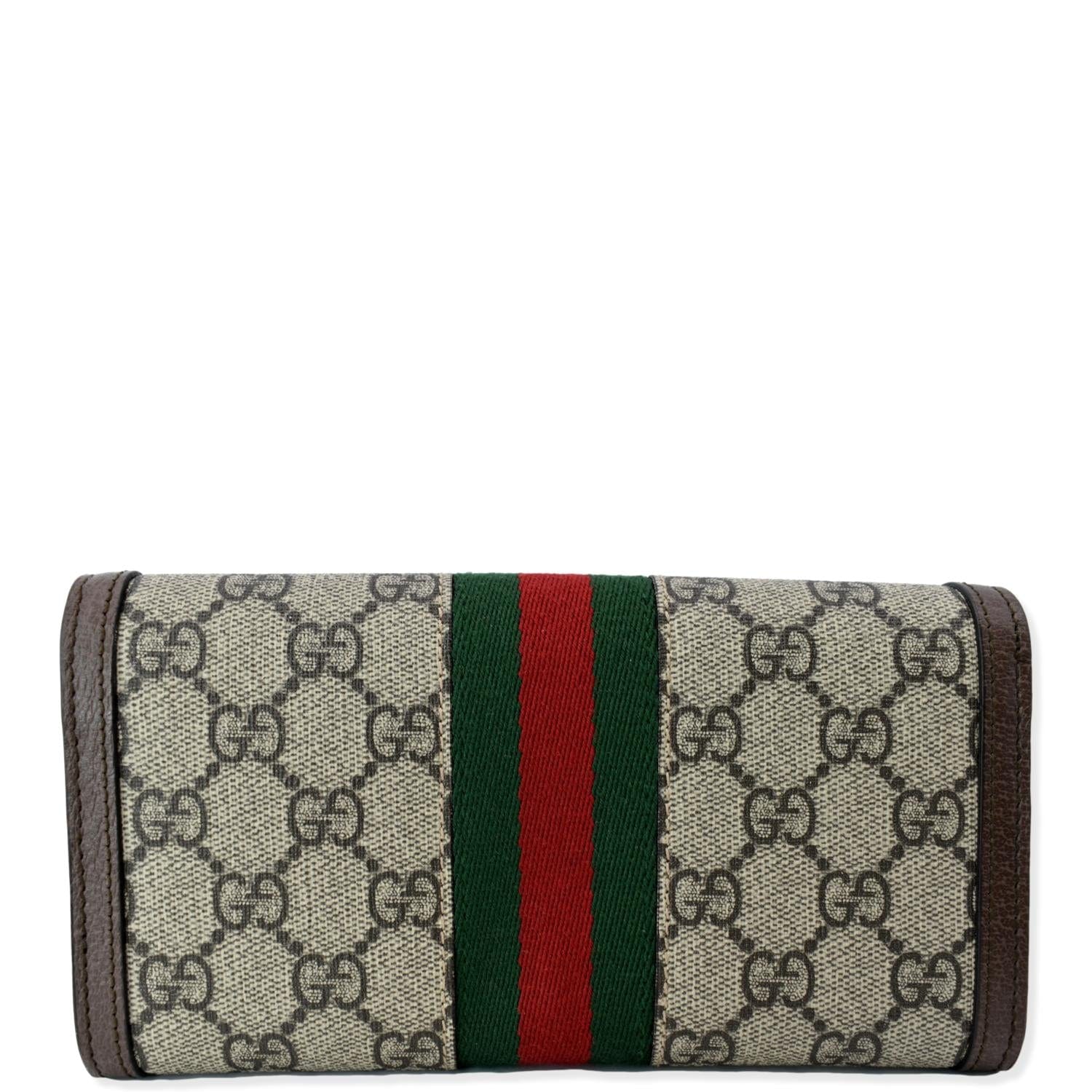 GUCCI Ophidia Gucci Continental Supreme Canvas Wallet Beige 523153
