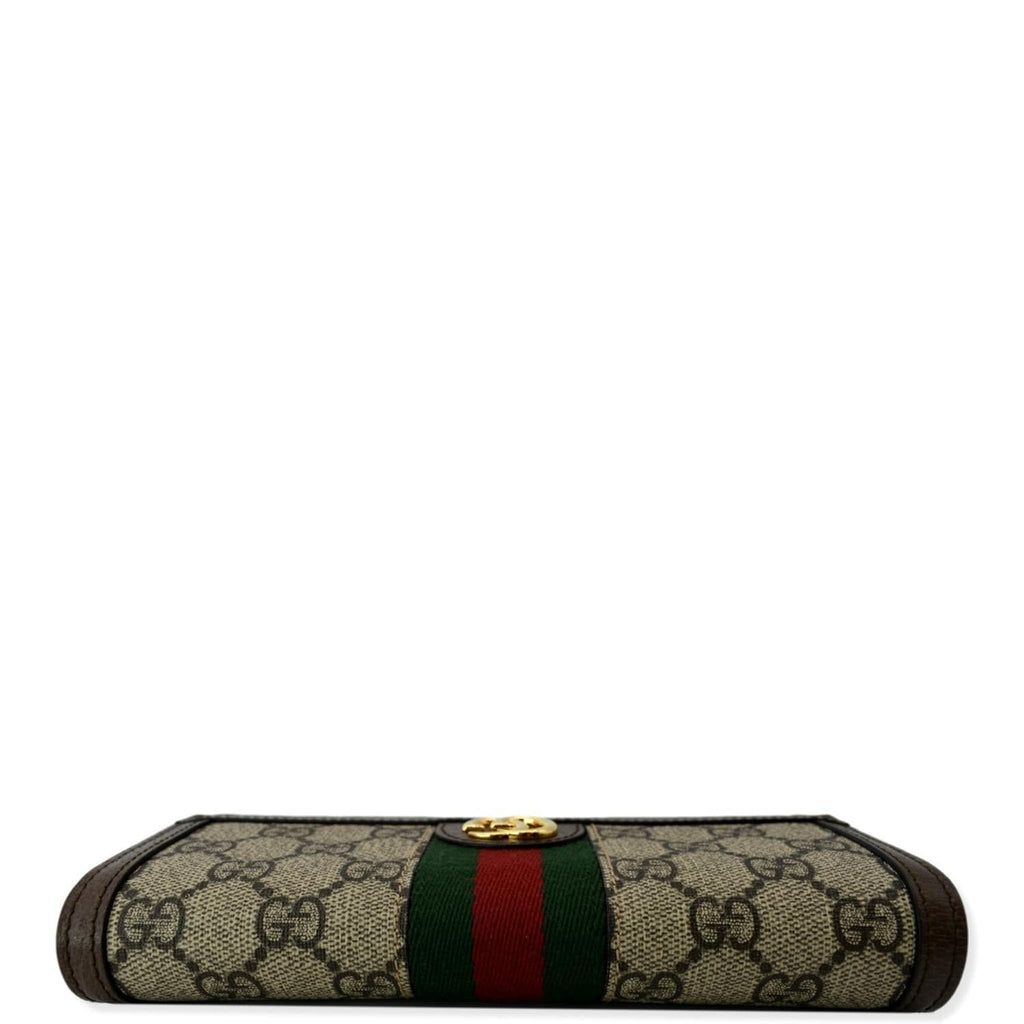 GUCCI Ophidia Gucci Continental Supreme Canvas Wallet Beige 523153