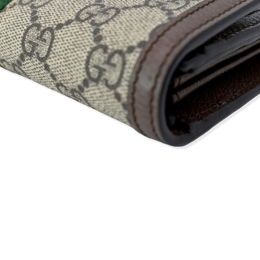 GUCCI Ophidia Gucci Continental Supreme Canvas Wallet Beige 523153