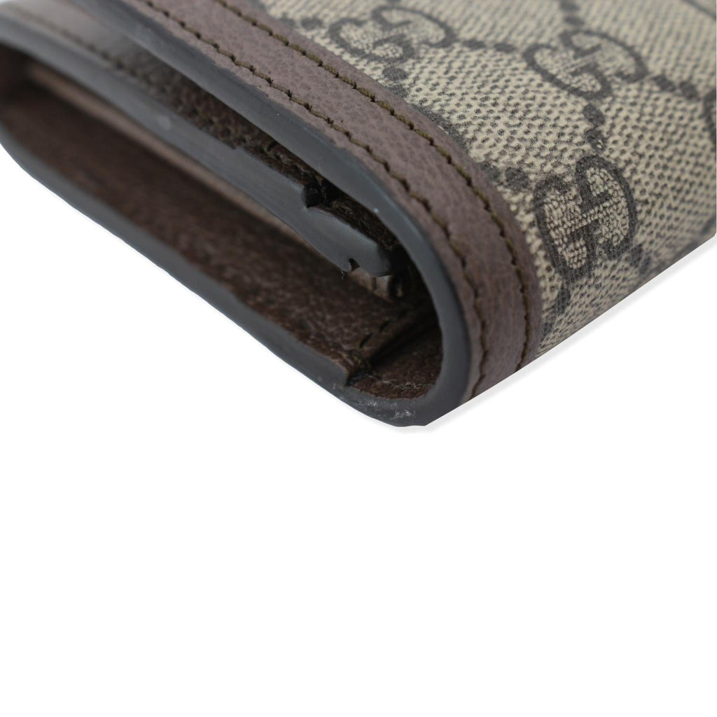 GUCCI Ophidia Gucci Continental Supreme Canvas Wallet Beige 523153