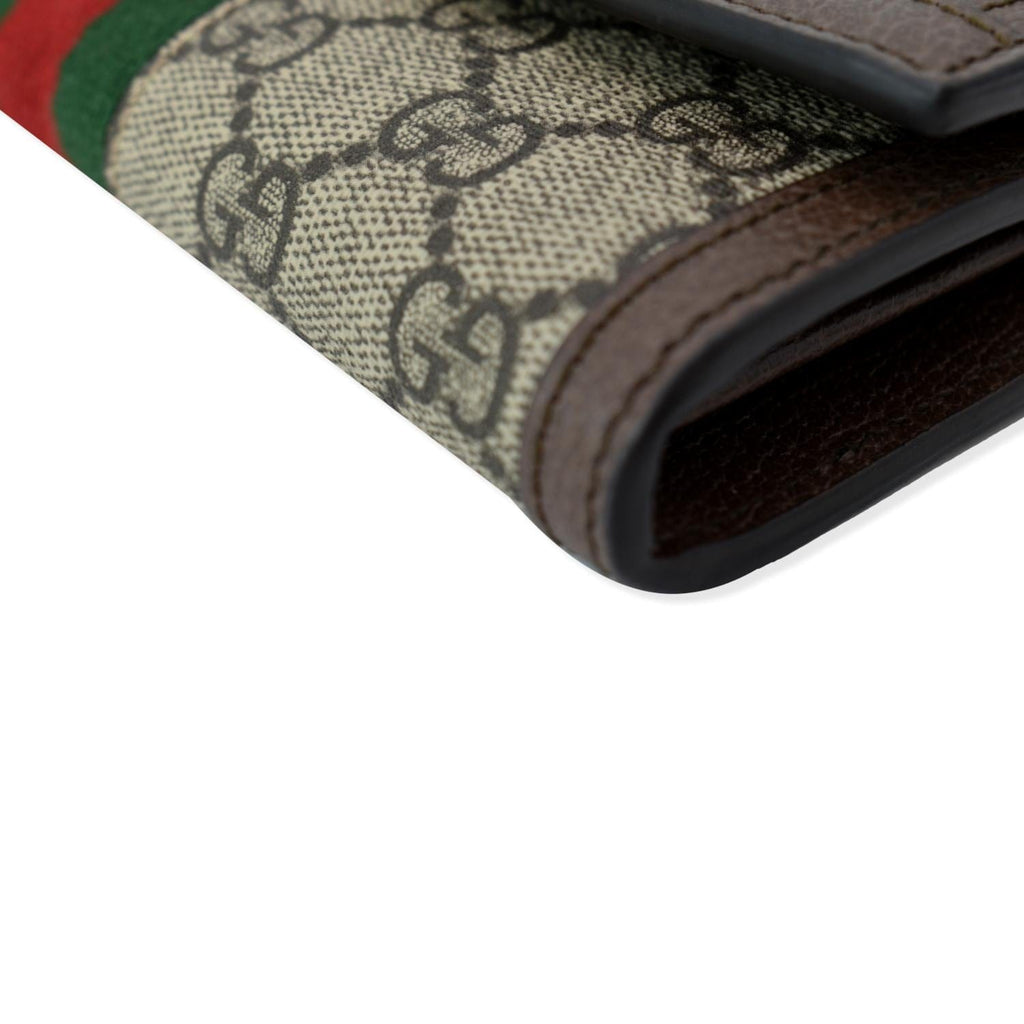GUCCI Ophidia Gucci Continental Supreme Canvas Wallet Beige 523153
