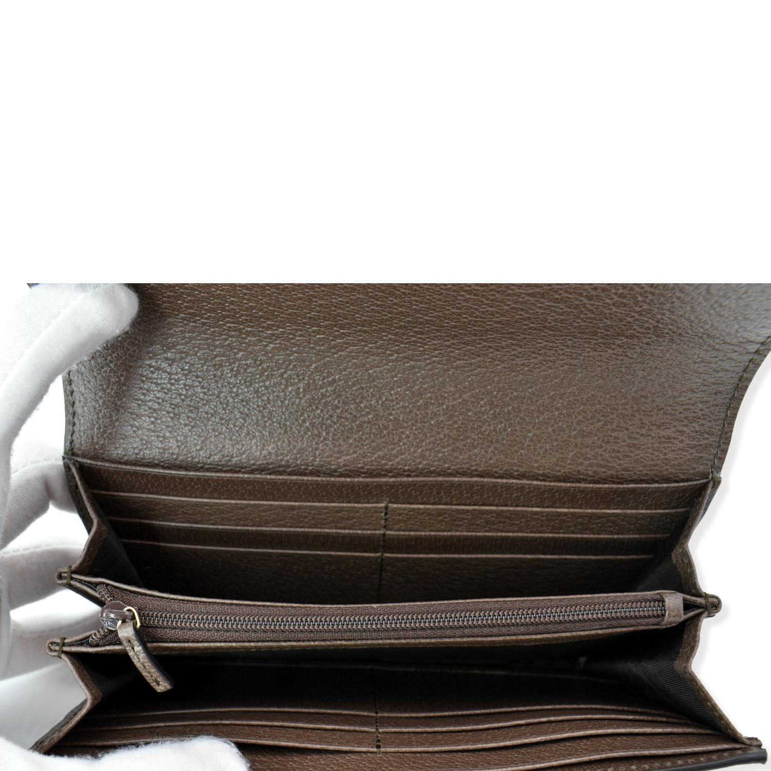GUCCI Ophidia Gucci Continental Supreme Canvas Wallet Beige 523153