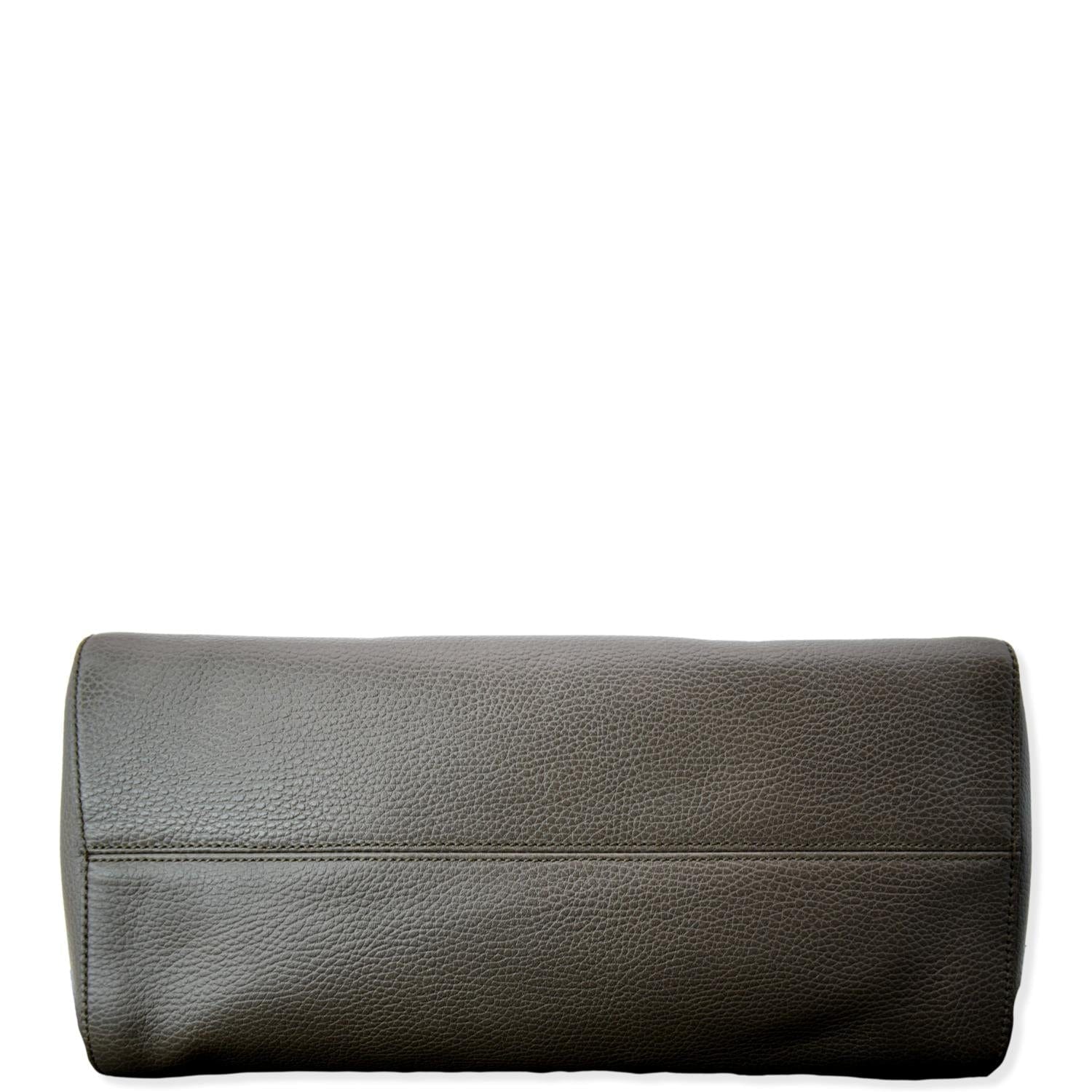 GUCCI Swing Medium Pebbled Leather Tote Bag Taupe 354397