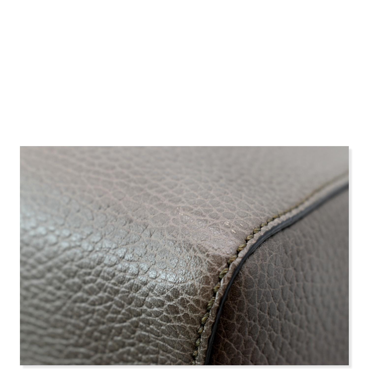 GUCCI Swing Medium Pebbled Leather Tote Bag Taupe 354397