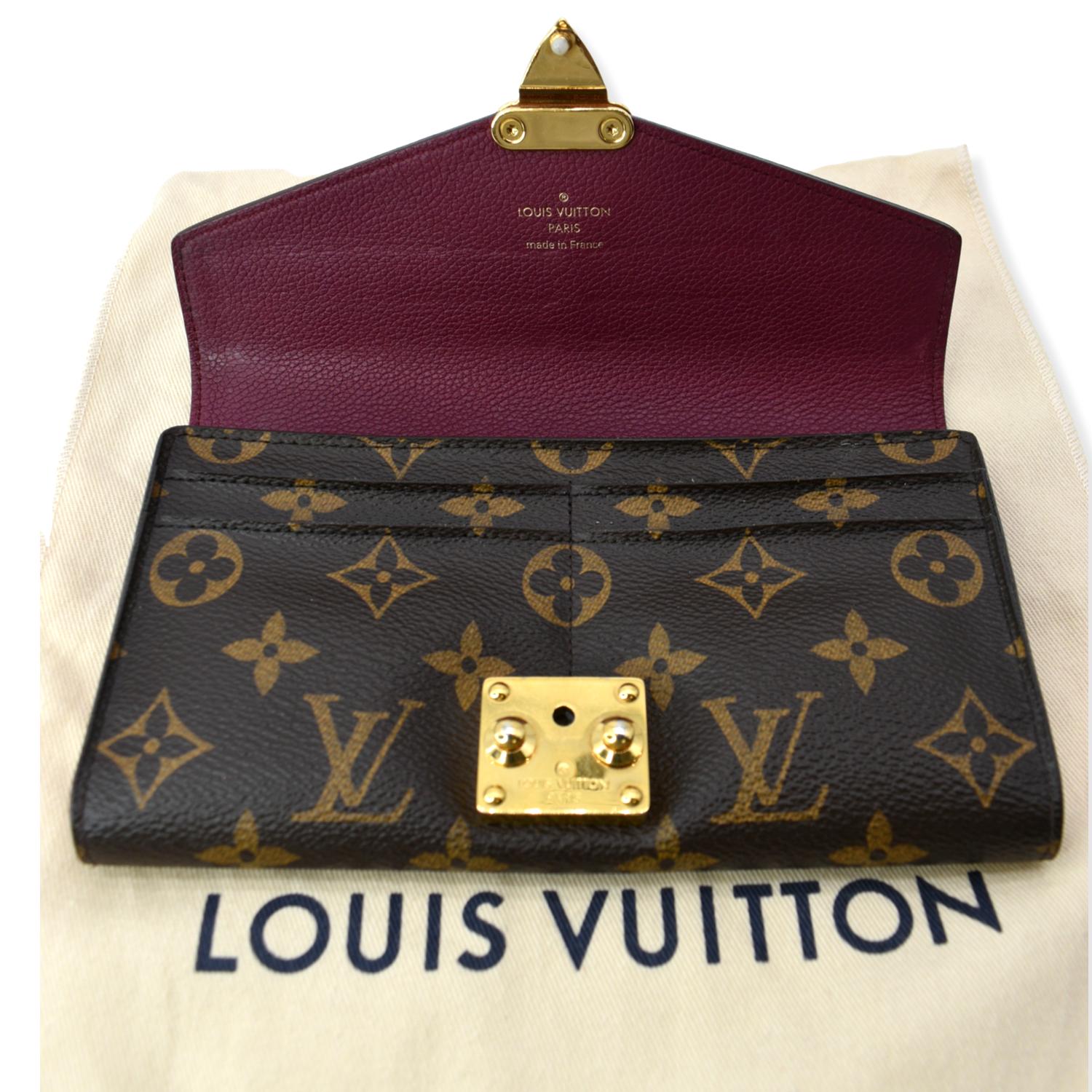 LOUIS VUITTON Pallas Monogram Canvas Wallet Brown