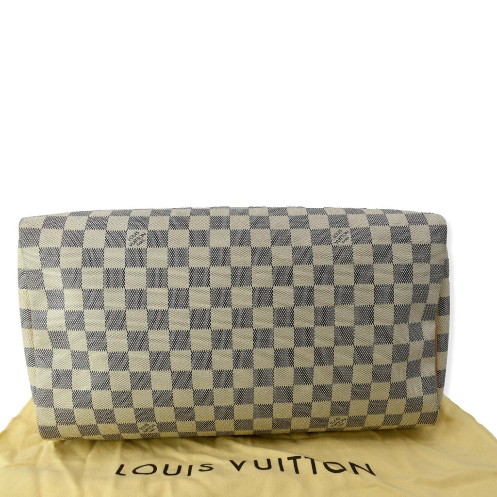 LOUIS VUITTON Speedy 35 Damier Azur Satchel Bag White