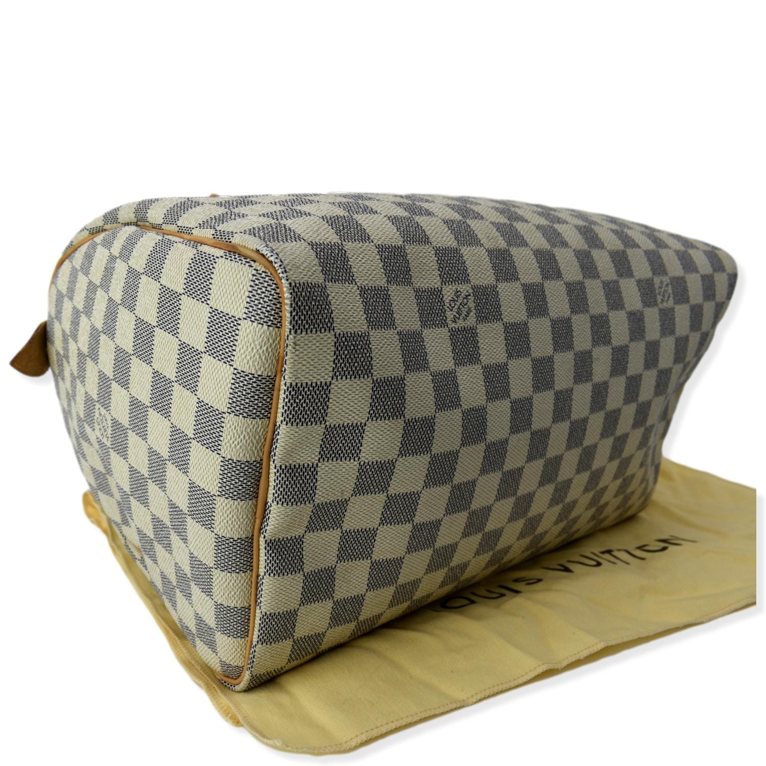 LOUIS VUITTON Speedy 35 Damier Azur Satchel Bag White