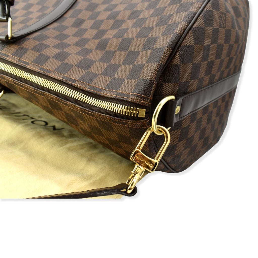 LOUIS VUITTON Keepall Bandouliere 55 Damier Ebene Travel Bag Brown - Hot Deals
