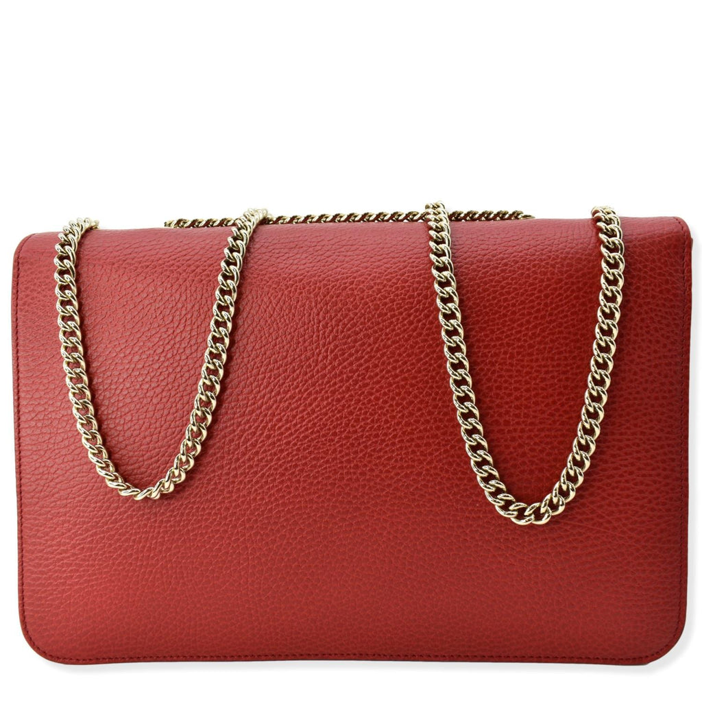 GUCCI Interlocking Gucci  Leather Crossbody Bag Red 510303