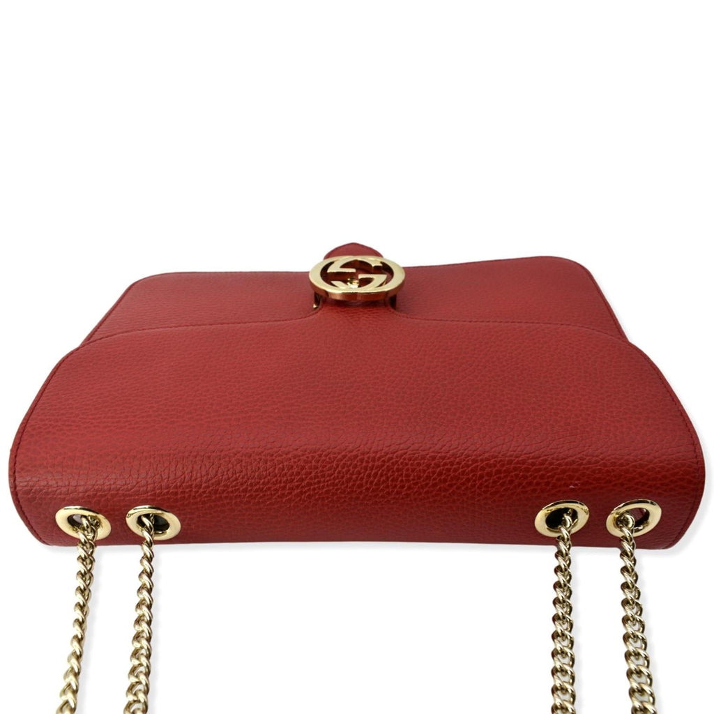 GUCCI Interlocking Gucci  Leather Crossbody Bag Red 510303