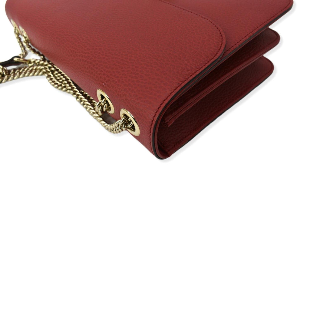 GUCCI Interlocking Gucci  Leather Crossbody Bag Red 510303