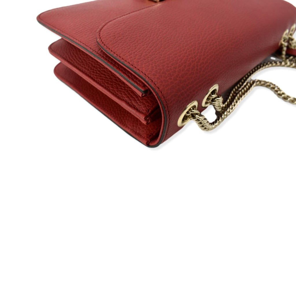 GUCCI Interlocking Gucci  Leather Crossbody Bag Red 510303