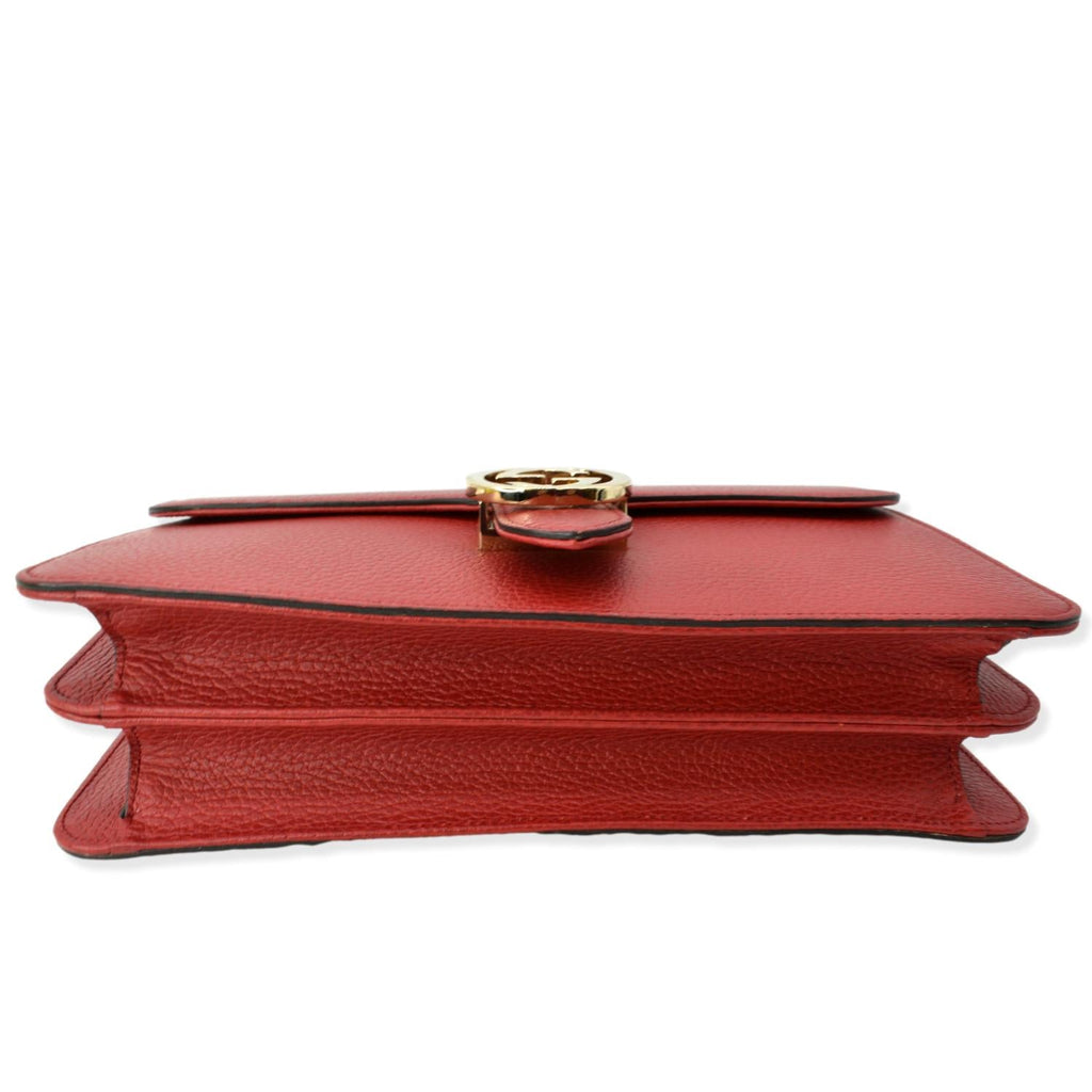 GUCCI Interlocking Gucci  Leather Crossbody Bag Red 510303