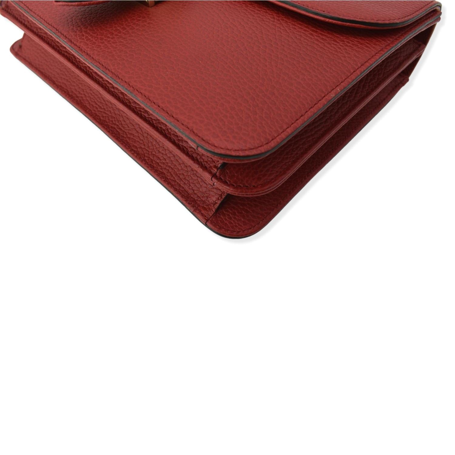 GUCCI Interlocking Gucci  Leather Crossbody Bag Red 510303
