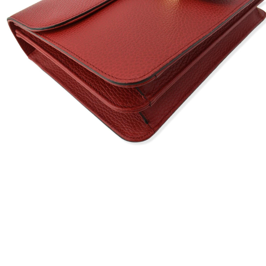 GUCCI Interlocking Gucci  Leather Crossbody Bag Red 510303