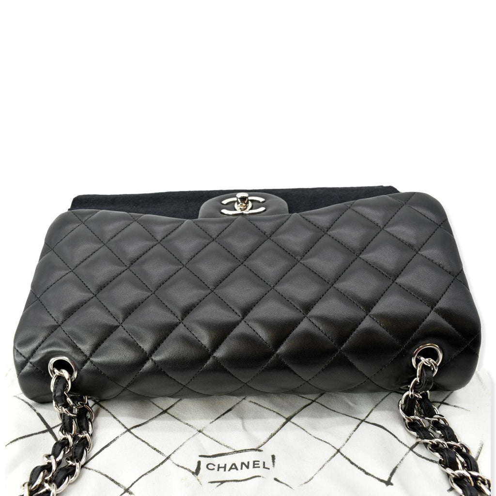 Chanel Classic Jumbo Double Flap  Leather Shoulder Bag Black