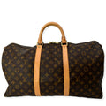 LOUIS VUITTON Keepall 50 Monogram Canvas Travel Bag Brown