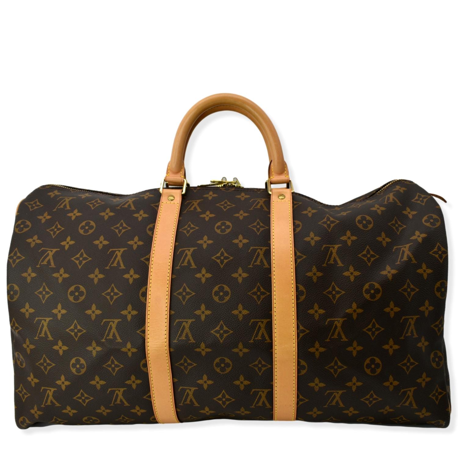 LOUIS VUITTON Keepall 50 Monogram Canvas Travel Bag Brown