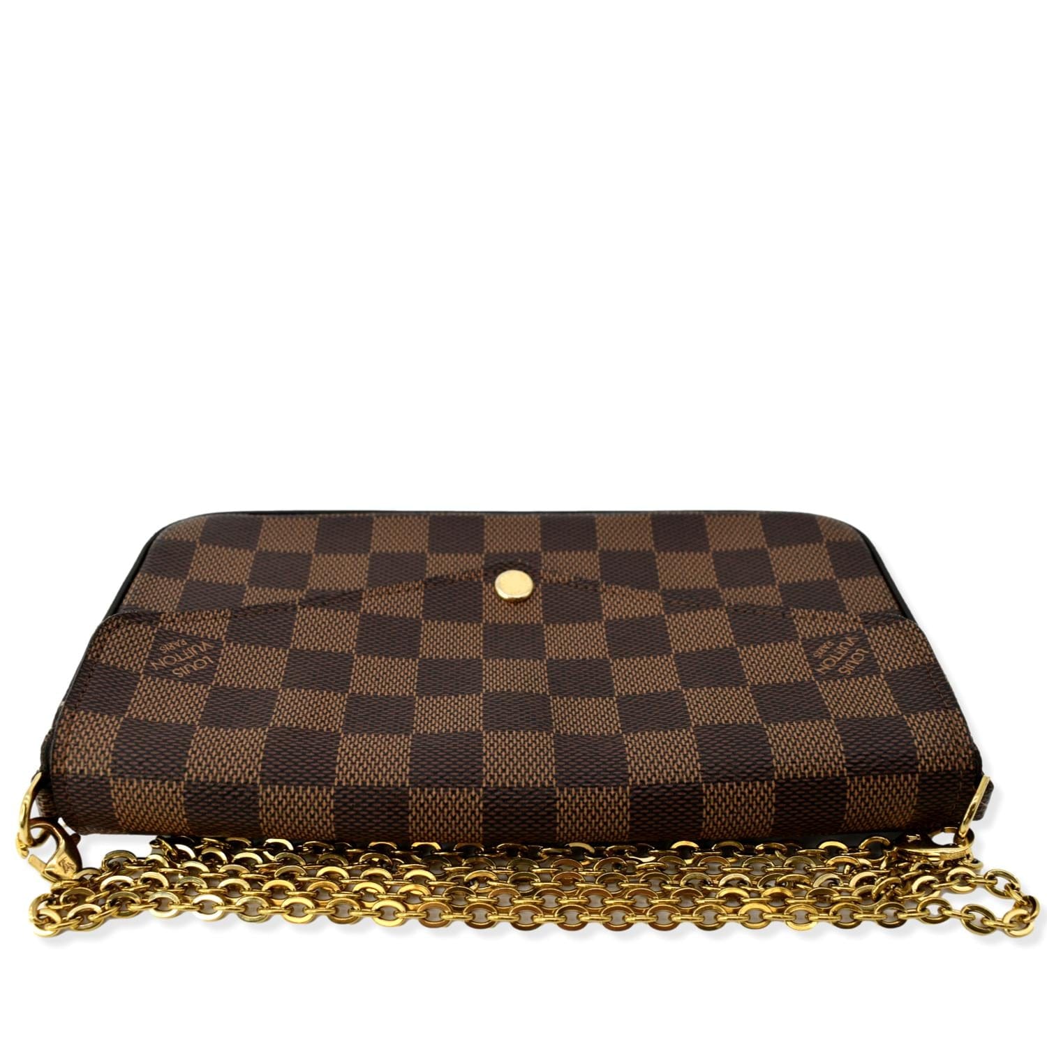 LOUIS VUITTON Felicie Damier Ebene Pochette Crossbody Bag Brown
