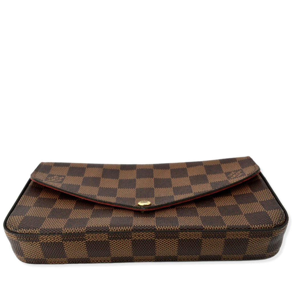 LOUIS VUITTON Felicie Damier Ebene Pochette Crossbody Bag Brown