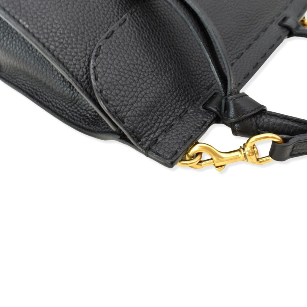 GUCCI Gucci Marmont Leather Top Handle Shoulder Bag Black 442622