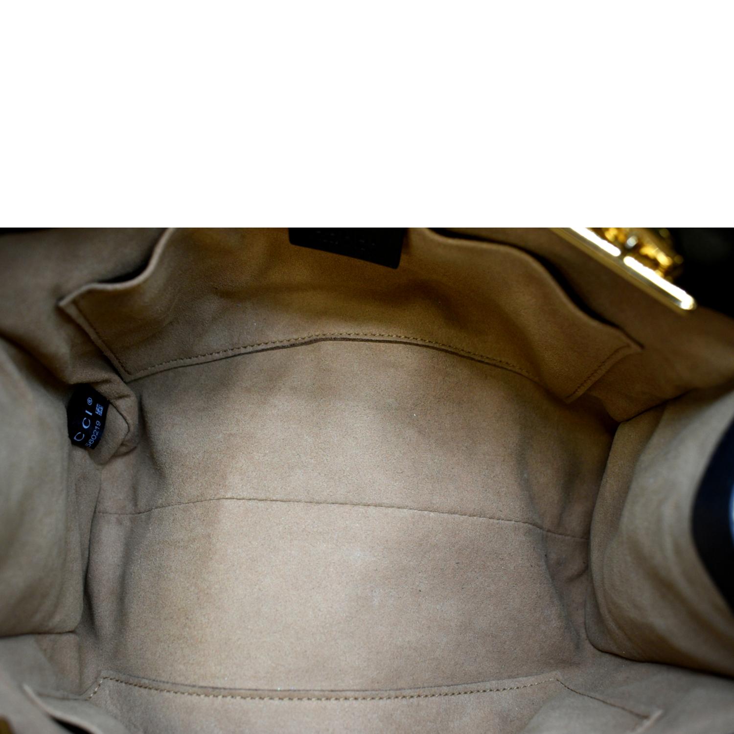 GUCCI Padlock Small Gucci Supreme Canvas Shoulder Bag Beige/Ebony 498156
