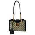 GUCCI Padlock Small Gucci Supreme Canvas Shoulder Bag Beige/Ebony 498156