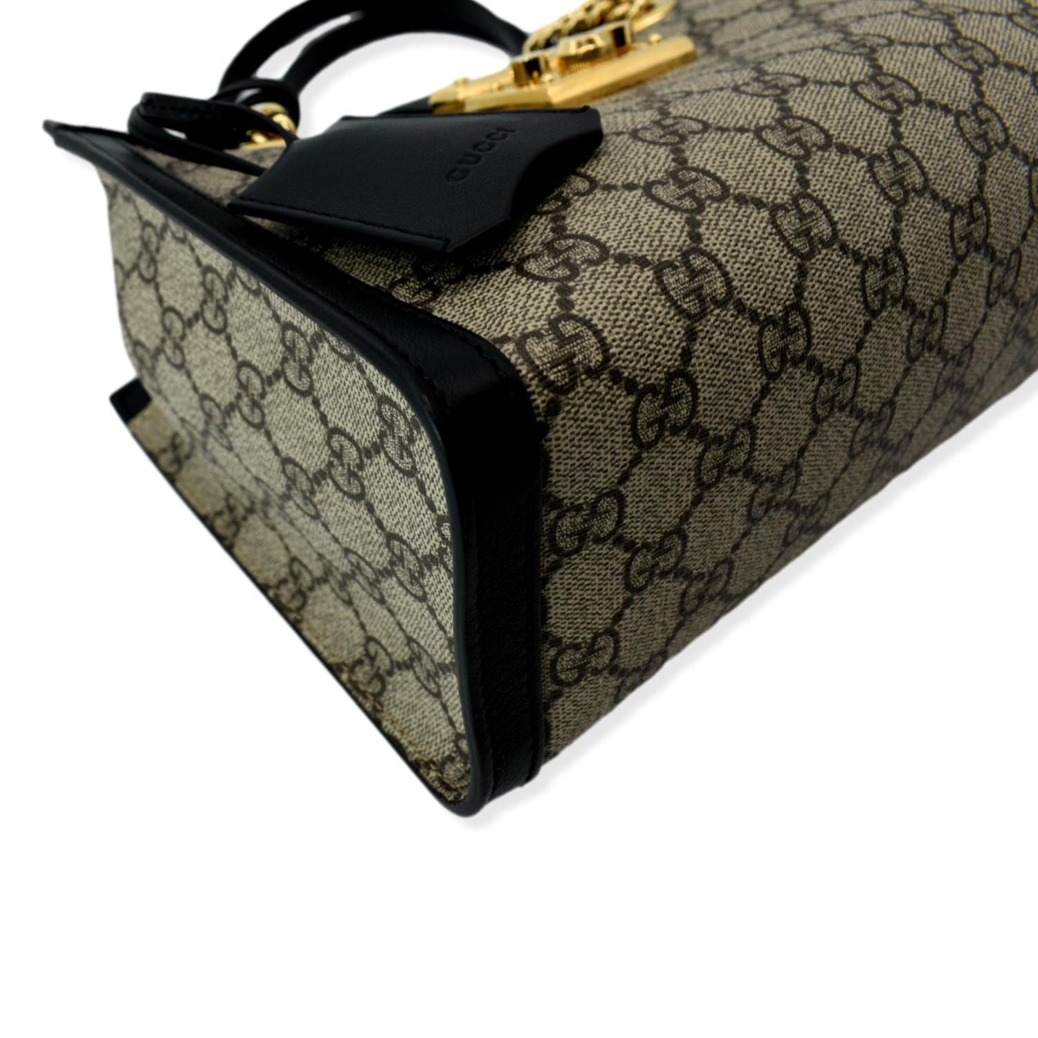 GUCCI Padlock Small Gucci Supreme Canvas Shoulder Bag Beige/Ebony 498156