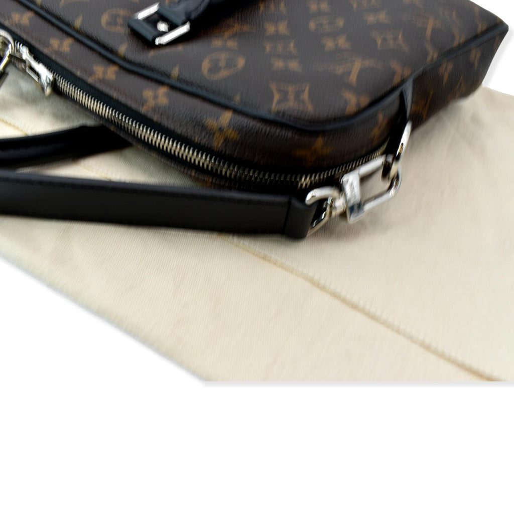 LOUIS VUITTON Porte Documents Voyage PM Monogram Canvas Briefcase Bag Brown