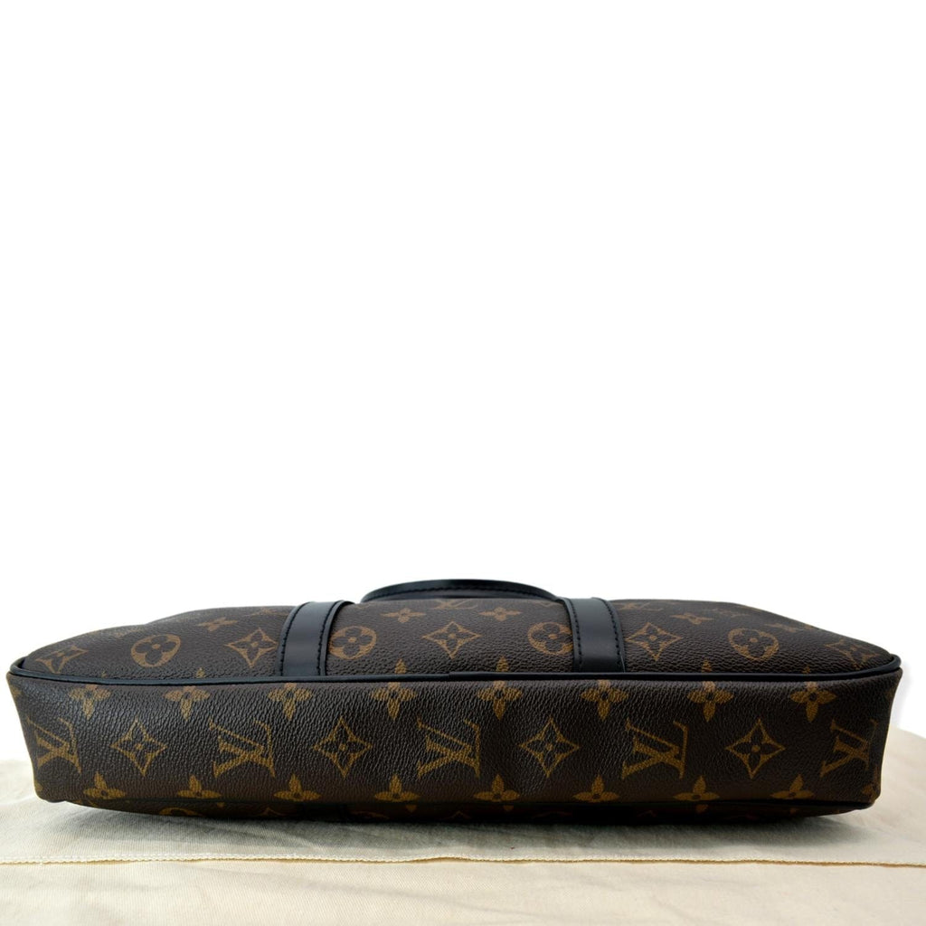 LOUIS VUITTON Porte Documents Voyage PM Monogram Canvas Briefcase Bag Brown