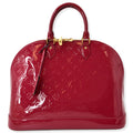 LOUIS VUITTON Alma GM Monogram Vernis Leather Satchel Bag Pink