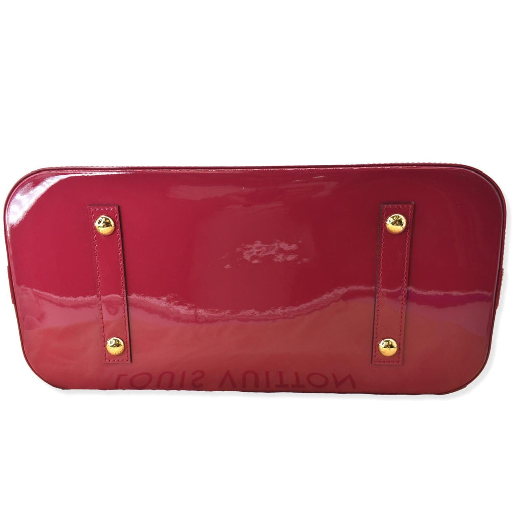 LOUIS VUITTON Alma GM Monogram Vernis Leather Satchel Bag Pink