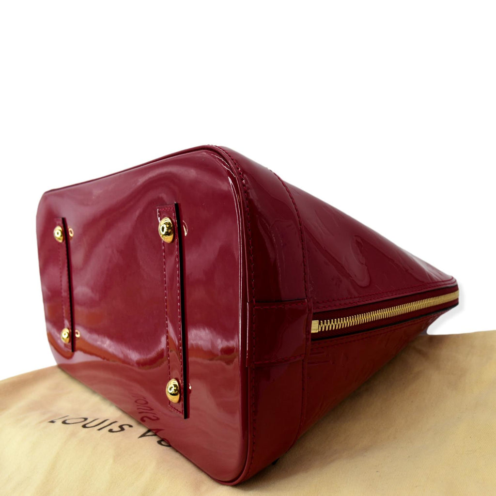 LOUIS VUITTON Alma GM Monogram Vernis Leather Satchel Bag Pink