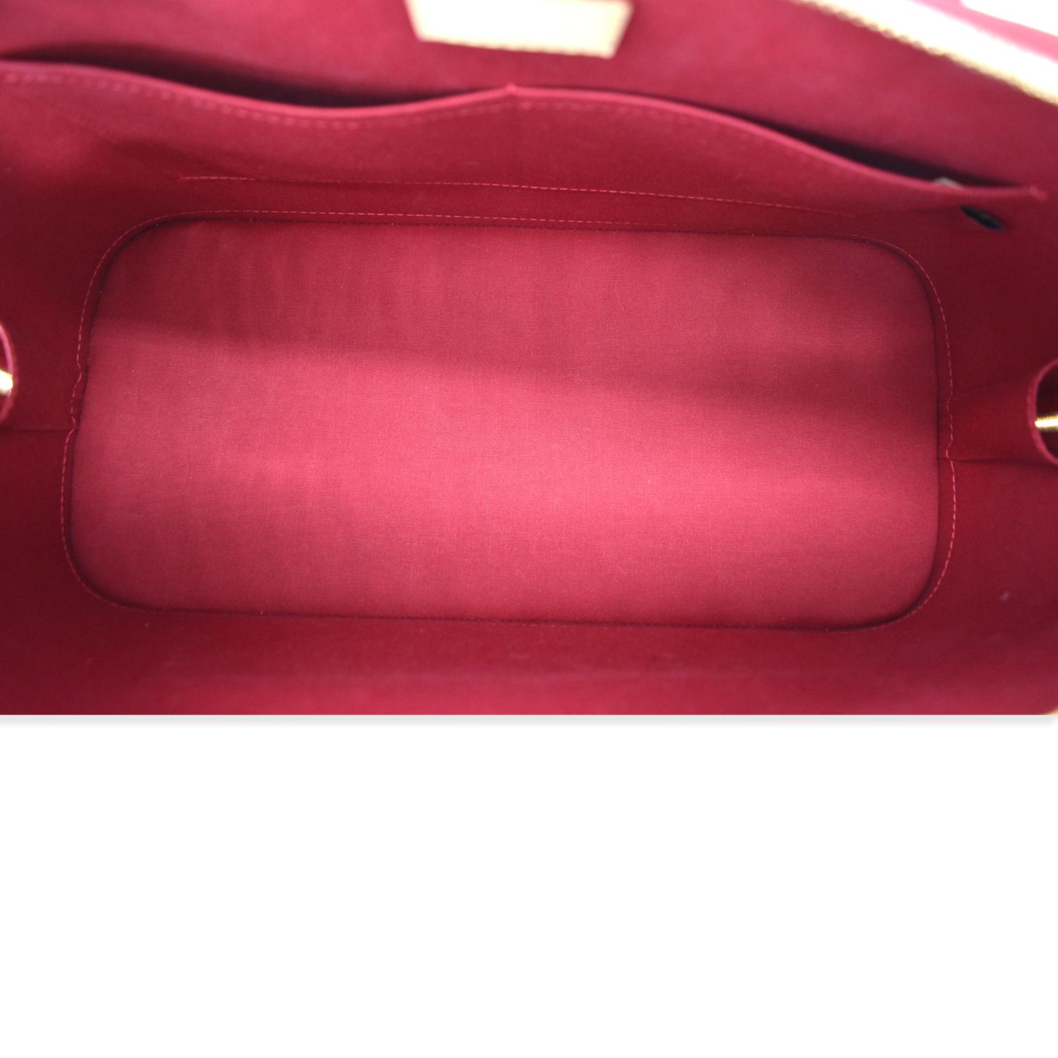 LOUIS VUITTON Alma GM Monogram Vernis Satchel Bag Red
